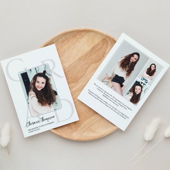 Moderner Abschluss für einfache Skriptfotografie Einladung (Von Creator hochgeladen)