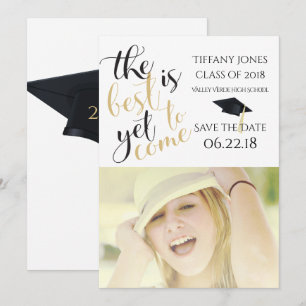 Moderner Abschluss für Fotovorlagen Save the Date Einladung