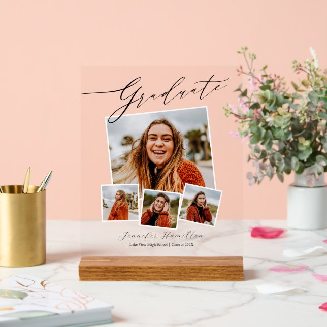 Moderner Abschluss für Minimalistisches Foto Acrylschild (Hochzeit)