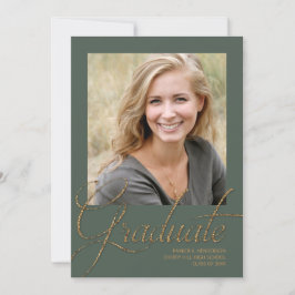 Moderner Abschluss für Minimalistisches Foto in Gr Einladung