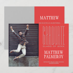 Moderner Abschluss für Silber und Rotes Foto Ankündigung