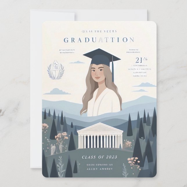 Moderner Abschluss für vertikales Foto Einladung (Vorderseite)