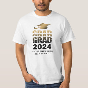 Moderner Abschluss GRAD Jahr Schwarzes Gold T-Shirt