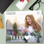 Moderner Abschluss Herzlichen Dank Postkarte<br><div class="desc">Moderner Abschluss Vielen Dank Herzpostkarte</div>