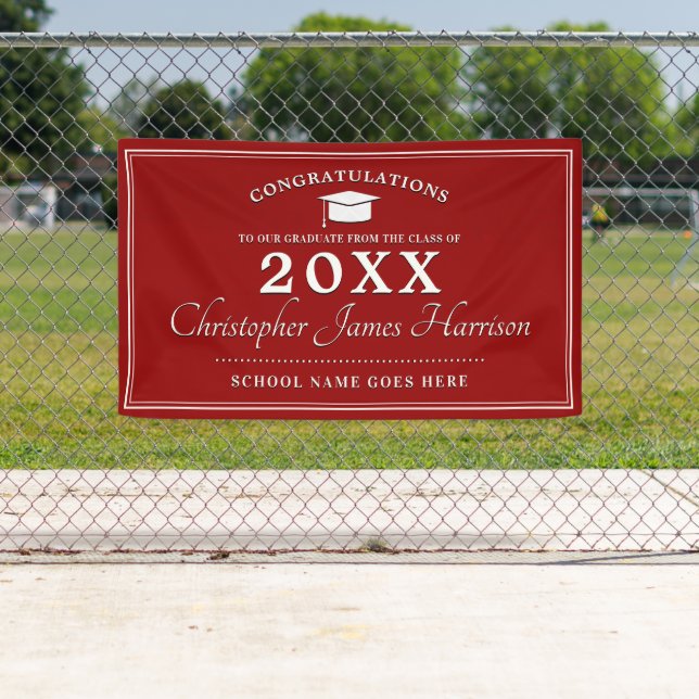 Moderner Abschluss in Rot und Weiß Banner (Insitu)