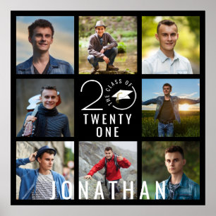 Moderner Abschluss Klasse Jahr 8 Name der Fotocoll Poster