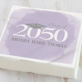 Moderner Abschluss Mortarboard Minimalistisch Lila Serviette