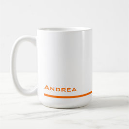 Moderner Abschluss Personalisiert Orange Script Kaffeetasse