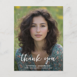 Moderner Abschluss Vielen Dank Typografie Foto Postkarte