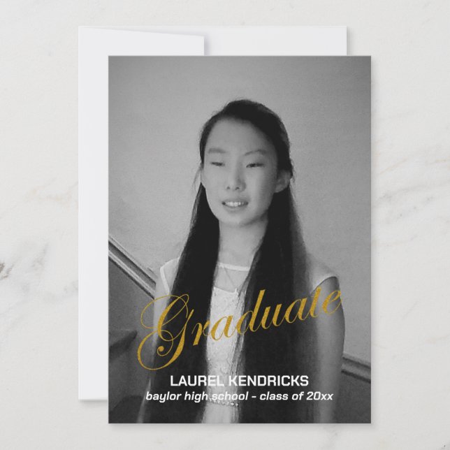 Moderner Abschluss Zwei Fotos - Ankündigung (Vorderseite)