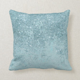 Moderner abstrakter aquamariner Glitter erröten Kissen