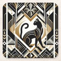 Moderner Abstrakter Cat Paper Untersetzer