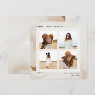 Moderner abstrakter Collage-Absolvent mit minimale Einladung