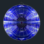 Moderner, Abstrakter, Cool-leuchtender Vortex, bla Dartscheibe<br><div class="desc">Modern Graphic Abstrakt Cool Glows Vortex,  Blue - Custom Metal Cage Dartboard.. #Games #Dartboards</div>