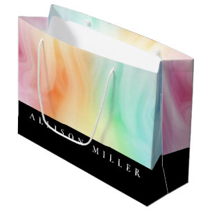Moderner Abstrakter Designer Watercolor Personalis Große Geschenktüte