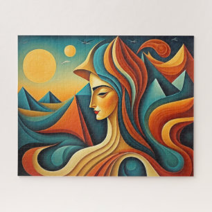 Moderner abstrakter Entwurf Kubismus Surrealismus Puzzle