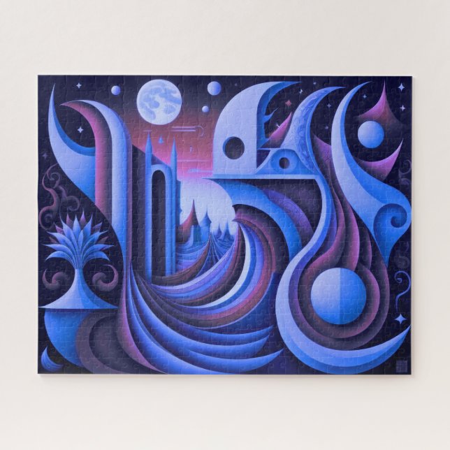 Moderner abstrakter Entwurf Kubismus Surrealismus Puzzle (Horizontal)