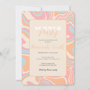 Moderner abstrakter Flüssig-Wirbel Peach Fuzz Einladung