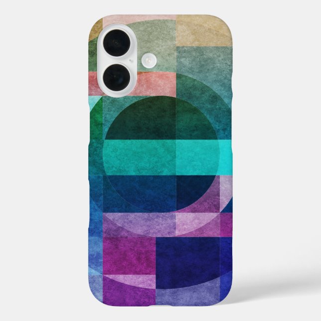 Moderner abstrakter geometrischer Blaugrün-rosa Kr Case-Mate iPhone Hülle (Rückseite)
