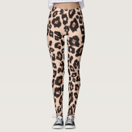 Moderner abstrakter Goldleopardruck Leggings