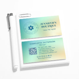 Moderner Abstrakter Gradient Trendlogo QR Code Visitenkarte
