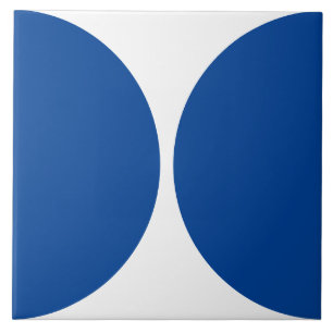 Moderner Abstrakter Kreis Form blau-weiße Kachel