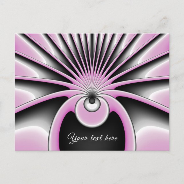 Moderner Abstrakter, kretischer Fraktal Kunstmuste Postkarte (Vorderseite)