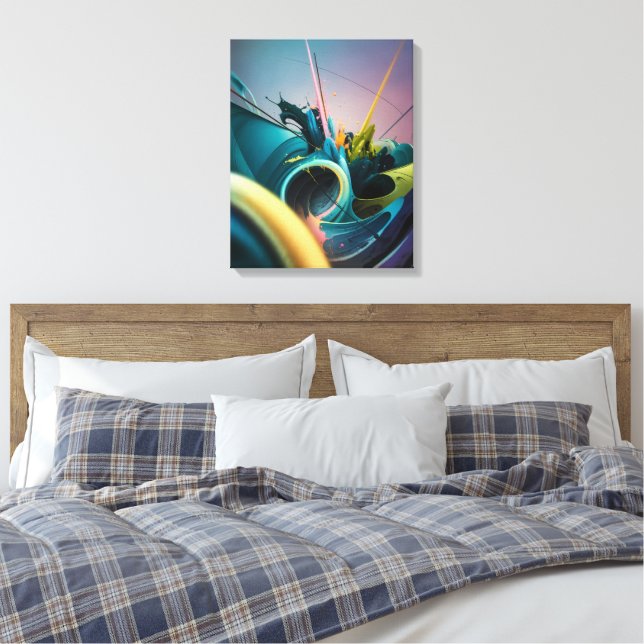 Moderner Abstrakter Kunstbruch der unendlichen Ene Leinwanddruck (Insitu (Schlafzimmer))