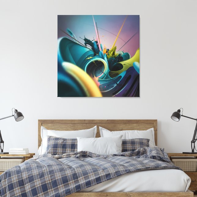Moderner Abstrakter Kunstbruch der unendlichen Ene Leinwanddruck (Insitu (Schlafzimmer))