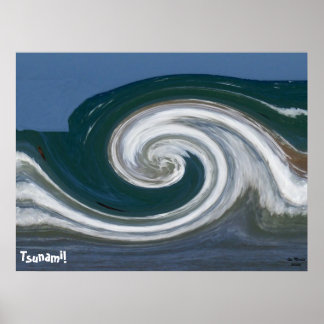 Moderner Abstrakter Kunsttsunami! Poster