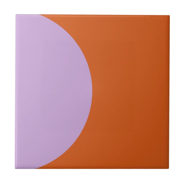 Moderner Abstrakter Lila und orangegeometrischer K Fliese (Vorderseite)