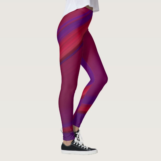Moderner Abstrakter Minimalistischer Lila Swirl Leggings (Rechts)