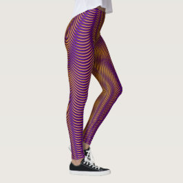 Moderner Abstrakter Moiré-Effekt Lila Goldene Spaß Leggings