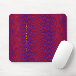 Moderner Abstrakter Moiré-Effekt Lila roter Name Mousepad