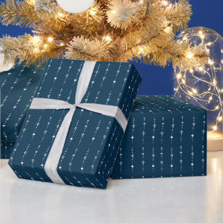 Moderner Abstrakter Navy Blue Nordic Winter Geschenkpapier