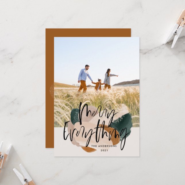 Moderner abstrakter Rost 1 Foto Weihnachtsfeiertag Einladung (Vorderseite/Rückseite Beispiel)