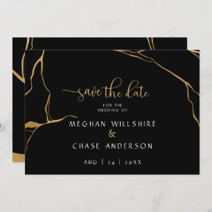 Moderner Abstrakter Schwarz und Gold Japanischer K