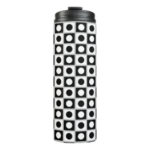 Moderner abstrakter Schwarz-Weiß-Thermal-Tumbler Thermosbecher
