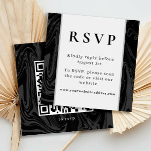 Moderner abstrakter schwarzer Marmor Begleitkarte