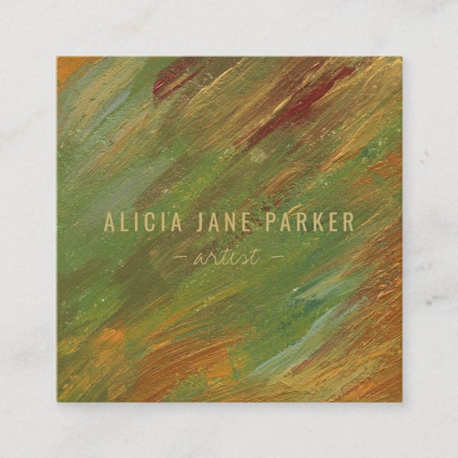 Moderner, abstrakter und eleganter Künstler Quadratische Visitenkarte (Vorderseite)