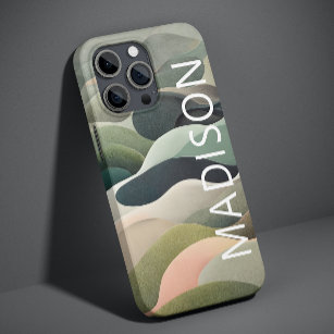 Moderner Abstrakter Wavy Muster Personalisierter N Case-Mate iPhone 14 Pro Hülle