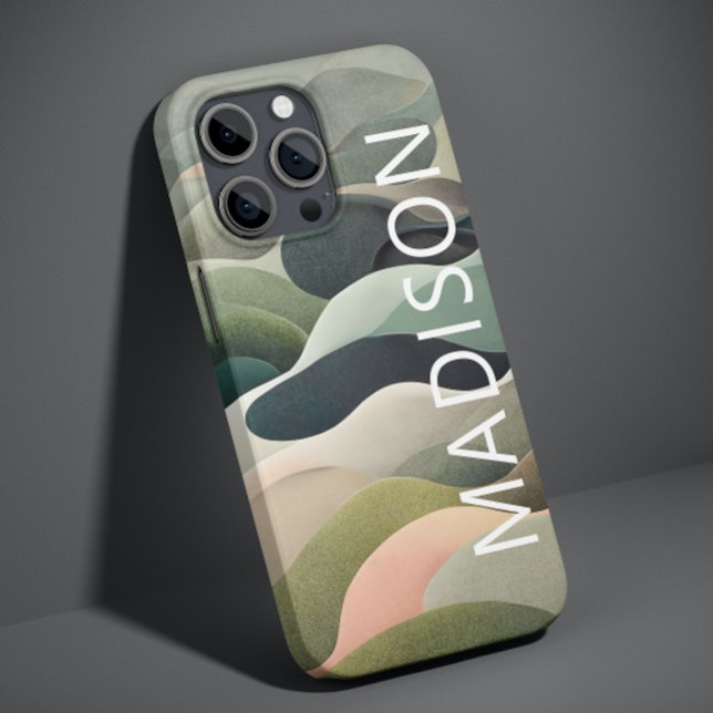 Moderner Abstrakter Wavy Muster Personalisierter N Case-Mate iPhone Hülle (Von Creator hochgeladen)