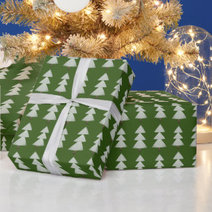 Moderner Abstrakter Weihnachtsbaum Grün Geschenkpapier