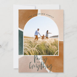 Moderner abstrakter Weihnachtsfeiertag im 1 Foto A Feiertagskarte