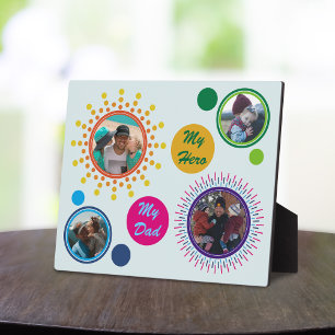 Moderner Abstrakter Zirkelfoto Collage Vatertag Fotoplatte