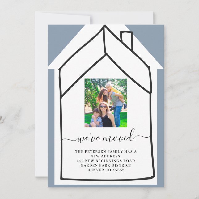 Moderner Adressenwechsel Foto Ankündigung (Vorderseite)