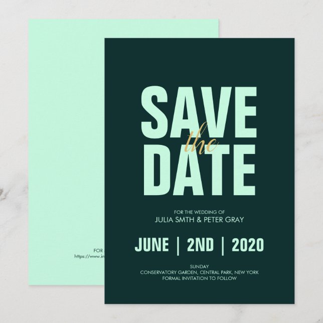 Moderner Aero Blue Poster-Stil Save the Date Einladung (Vorne/Hinten)