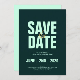 Moderner Aero Blue Poster-Stil Save the Date Einladung