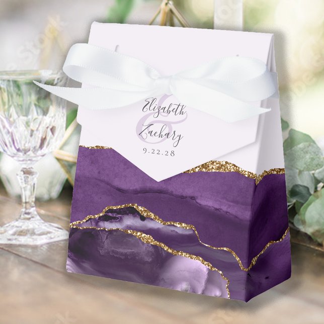 Moderner Agate Geode Lila Gold Lavendel Geschenkschachtel (Von Creator hochgeladen)
