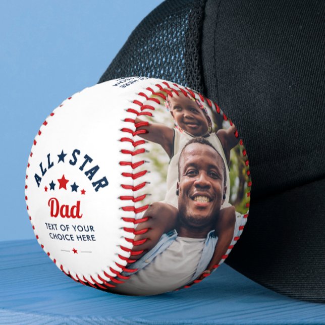 Moderner All-Star-Vater/Daddy/Papa 2-Foto-Geschenk Baseball (Von Creator hochgeladen)